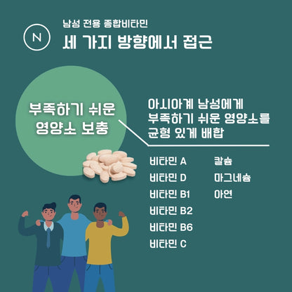VITABOOST  (비타부스트) 남성용 멀티 비타민 & 미네랄
